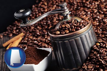 coffee mill with Alabama icon