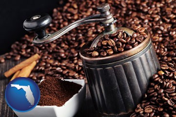 coffee mill with Florida icon