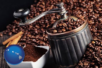 coffee mill with Hawaii icon