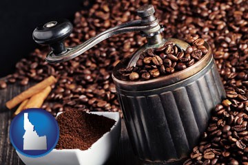 coffee mill with Idaho icon