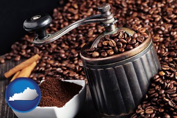 coffee mill with Kentucky icon