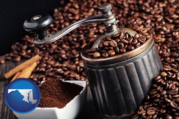 coffee mill with Maryland icon