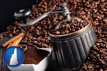 coffee mill with New Hampshire icon