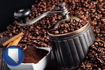 coffee mill with Nevada icon